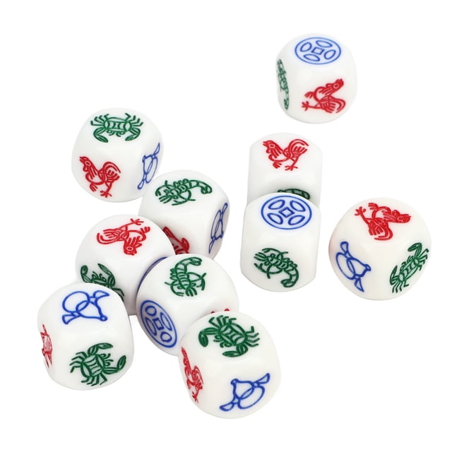 Dados De 6 Caras, 10 Dados Blancos Impermeables De 14 Mm Interactivos Para Entretenimiento