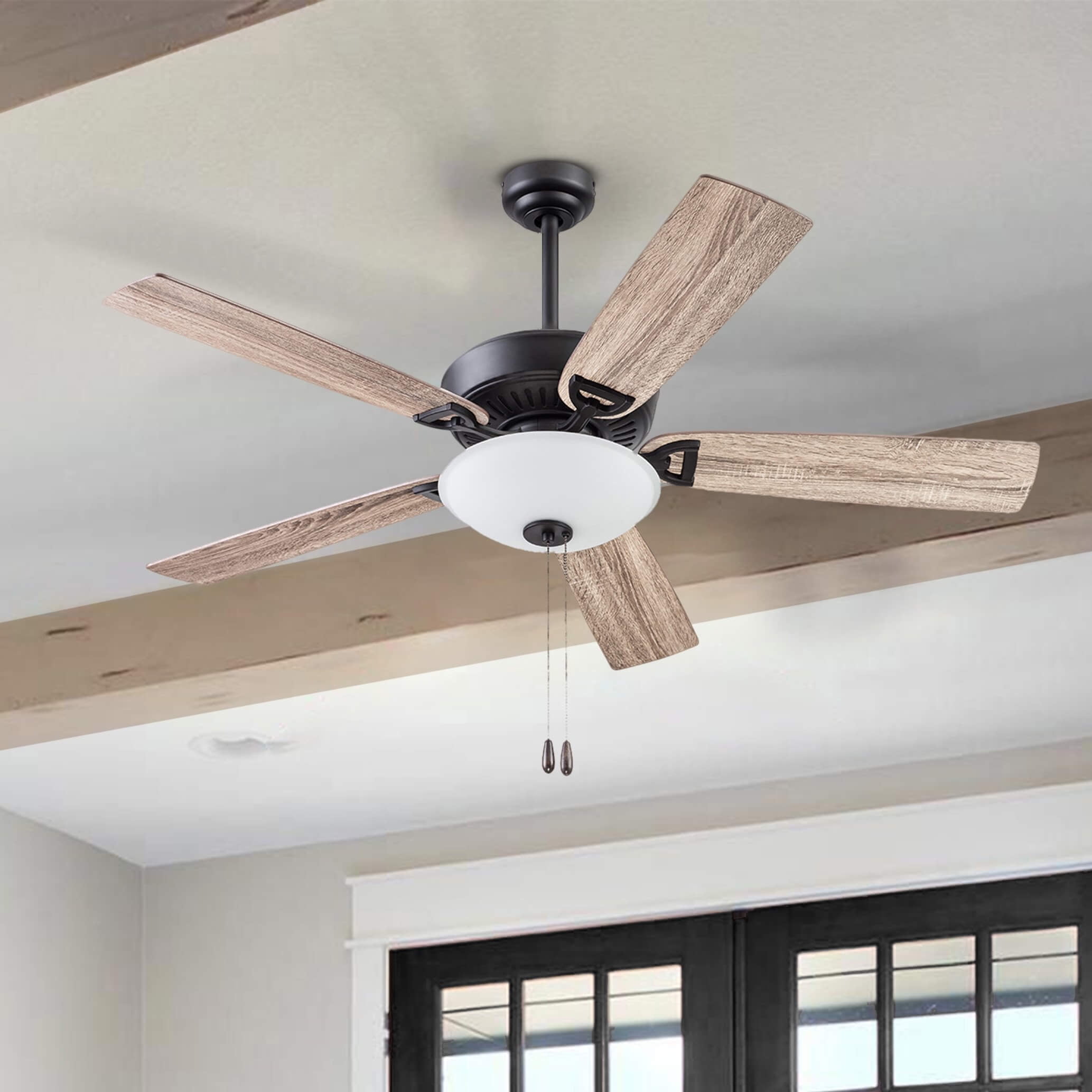 Prominence Home Montlake 52'' Bronze Ceiling Fan Bowl Light Kit with Pull Chains Reversible Airflow