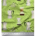 thumbnail image 1 of Soimoi Green Heavy Satin Fabric Coffee Maker & Mixer Jar Kitchen Print Fabric by the Yard 54 Inch Wide, 1 of 3