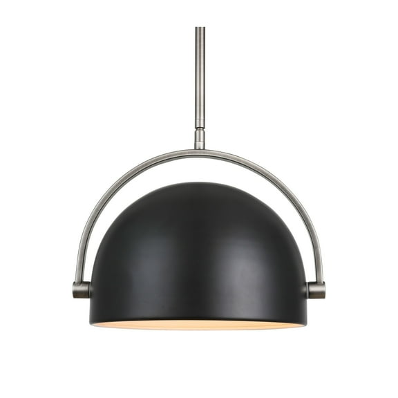 Woodbridge Lighting Charleston 10" Metal Pendant in Antique Nickel/Black