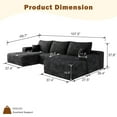 thumbnail image 6 of CKEASEAN 107" U-Shaped Modern Modular Sectional Sofa with Left Facing Chaise & Ottoman, Oversized Corduroy Boneless Couches with Deep Seat, Comfy Cloud Couch for Living Room,No Assembly Require, 6 of 11