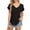 Black, variant on Women's Pocket V-Neck Tee - Summer Basic Casual T-Shirt, Loose Fit Comfortable Solid Color Top | Yubnlvae (Black | M)