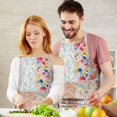 thumbnail image 3 of Pioneer Flower Floral Print Pattern Apron-Garden Aprons for Women with Pockets-Cotton Linen Waterproof Kitchen Cooking Gardening Aprons Adjustable for Kitchen,Cooking,BBQ and Salon 33x27 Inch, 3 of 7