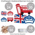 thumbnail image 5 of Big Dot of Happiness Cheerio, London - British UK Party DIY Decorations - Clothespin Garland Banner - 44 Pieces, 5 of 7