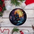 thumbnail image 4 of Eerie Abode Amidst Spooky Trees Stained Glass Style Ceramic Ornament, Halloween Themed Christmas Gift and Decor, 4 of 6