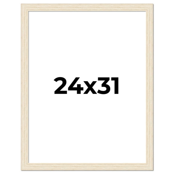 24x31 Frame White Barnwood Picture Frame - Modern Photo Frame Includes UV Acrylic Shatter Guard