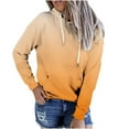 thumbnail image 2 of Dasayo Long Sleeve Hoodie Women Orange Lightweight Drawstring Pocket Gradient Color Hoodies Ladies Tops S, 2 of 4