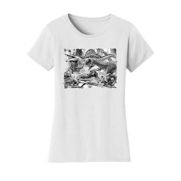 Gravity Trading Womens Dinosaur Solar T-Shirt Color Changing Summer Beach Sun Tee, White M