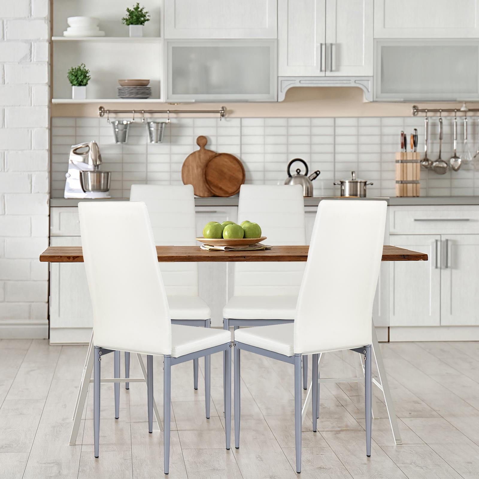 Modern Dining Chairs Set Of 6, Faux Suede Upholstered Armchairs With C