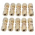thumbnail image 5 of 10 PCS Brass Compression Fittings Connector 3/16" OD Hydraulic Brake Lines Union USA, 5 of 10