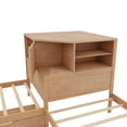 thumbnail image 6 of EUROCO Wood L-Shaped Twin Platform Bed with Trundle and Drawers, L Shaped Bed with Desk and LED Light for Kids Teens Bedroom, Natural, 6 of 12