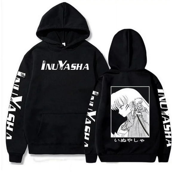 DINGCAI Inuyasha Sesshomaru Merch Unisex Oversized Fleece Hoodie Graphic Print Kangaroo Pocket Long Sleeve Winter Casual Streetwear
