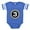 Royal Blue, variant on - Monogram Medallion 3 - Cute Infant Baby Football Bodysuit