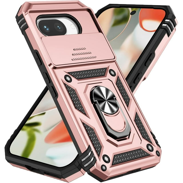 MYKOMI Case for Google Pixel 9A Case with Slide Camera Cover Military Grade Hard PC Rugged Heavy Duty Shockproof Camera Protection Cover for Google Pixel 9A