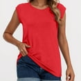 thumbnail image 2 of MIXUE Womens Summer Tops Solid Color Round Neck Sleeveless Casual Pullover T-shirts Sportwear,Red,XXL, 2 of 4