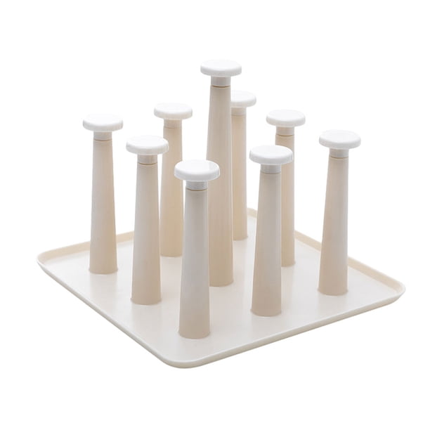 Yuarrent Organizador de secado de vidrio ABS, fácil de limpiar, impermeable, línea suave, durabilidad, soporte de secado de tazas Almacenamiento y organización del hogar blanco
