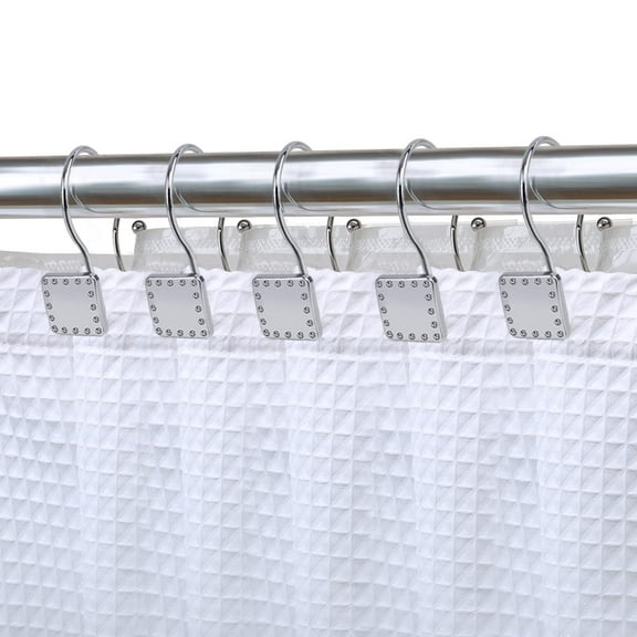 Utopia Alley Shower Rings, Double Shower Curtain Hooks for Bathroom, Rust Resistant Shower Curtain Hooks Rings, Set of 12, Chrome