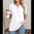 thumbnail image 2 of Top Holgado de Verano para Mujer, de Corta, Color Liso, con Botones Torcidos, , Talla XL, 2 of 4