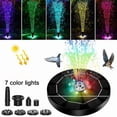 thumbnail image 2 of 3.5W Fountain Light 7 Colors LED Solar Fountain Light Rotating Fountain with 6 Nozzle Water Pump Outdoor Bird Bath Garden Decor 3.5W Colorful LED, 2 of 5
