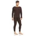 thumbnail image 2 of BILLIONHATS 2pc Thermal Sets for Men, Base Layer Long Johns Underwear, Top & Bottom, Cotton, Solid Colors (XX-Large, 24 Pack Brown), 2 of 5