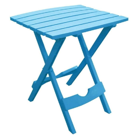 Manufacturing Quik Fold Patio Side Table, Resin, Pool Blue One Size