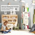 thumbnail image 6 of Juiluna Rotating Bookshelf 51.2", White Wood Bookcase for Kids and Adults, 360 Display 4 Tier Small Corner Book Shelf Organizer, Floor Standing Storage Rack for Bedroom, Living Room, White, 6 of 8