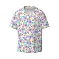 thumbnail image 3 of Goofa Butterflies on Polka Dots Printed Men's Casual Short-sleeved Shirt,Lightweight Breathable Button-down,Summer Casual men's top,Versatile Fashion shirt-, 3 of 7