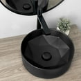 thumbnail image 2 of Lavabo de Salle de Bain Élégant en Porcelaine Ronde Noire 16 Pouces P-228N, 2 of 8