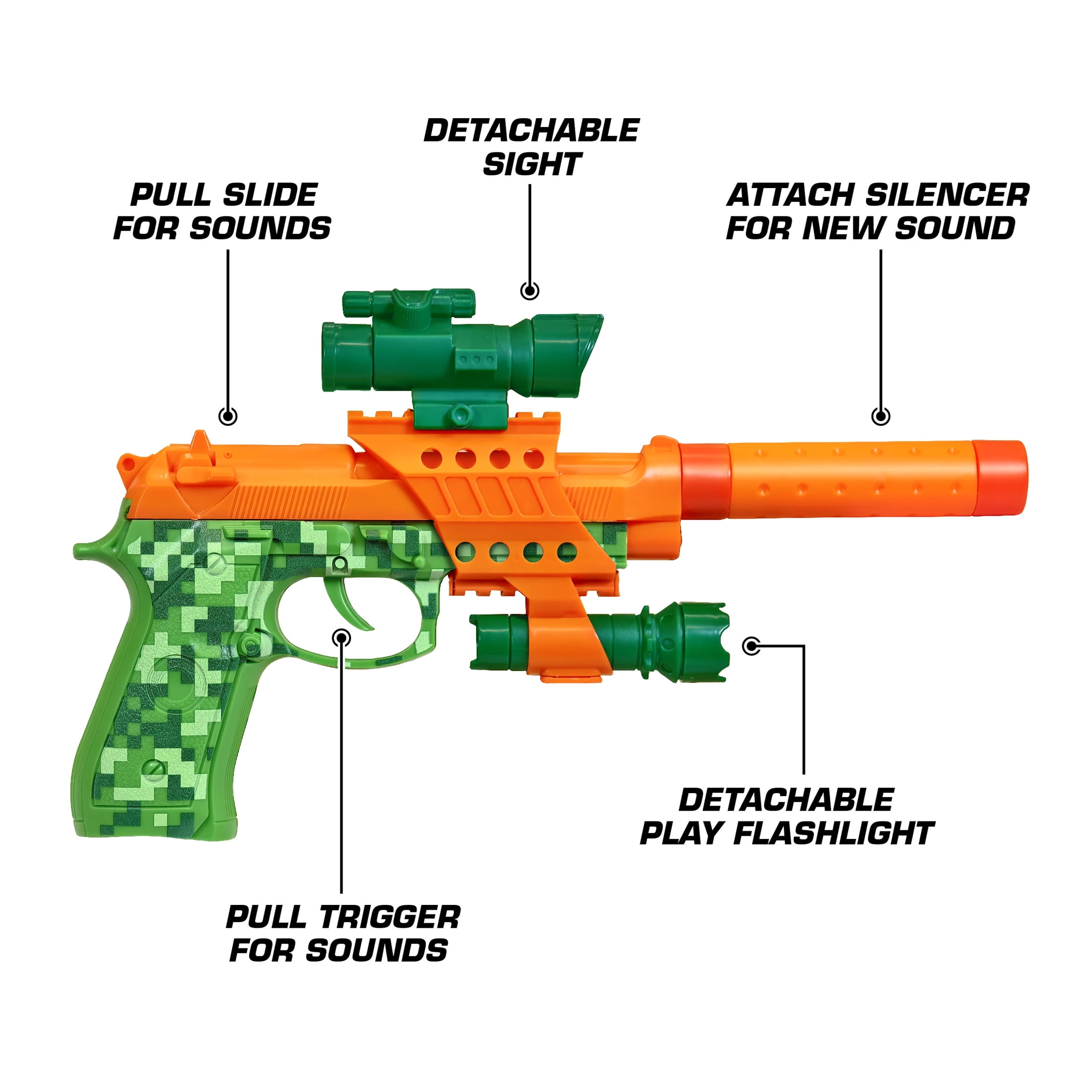 Adventure Force Quick Draw Roleplay Pistol, 5 Pieces, Included, 5+