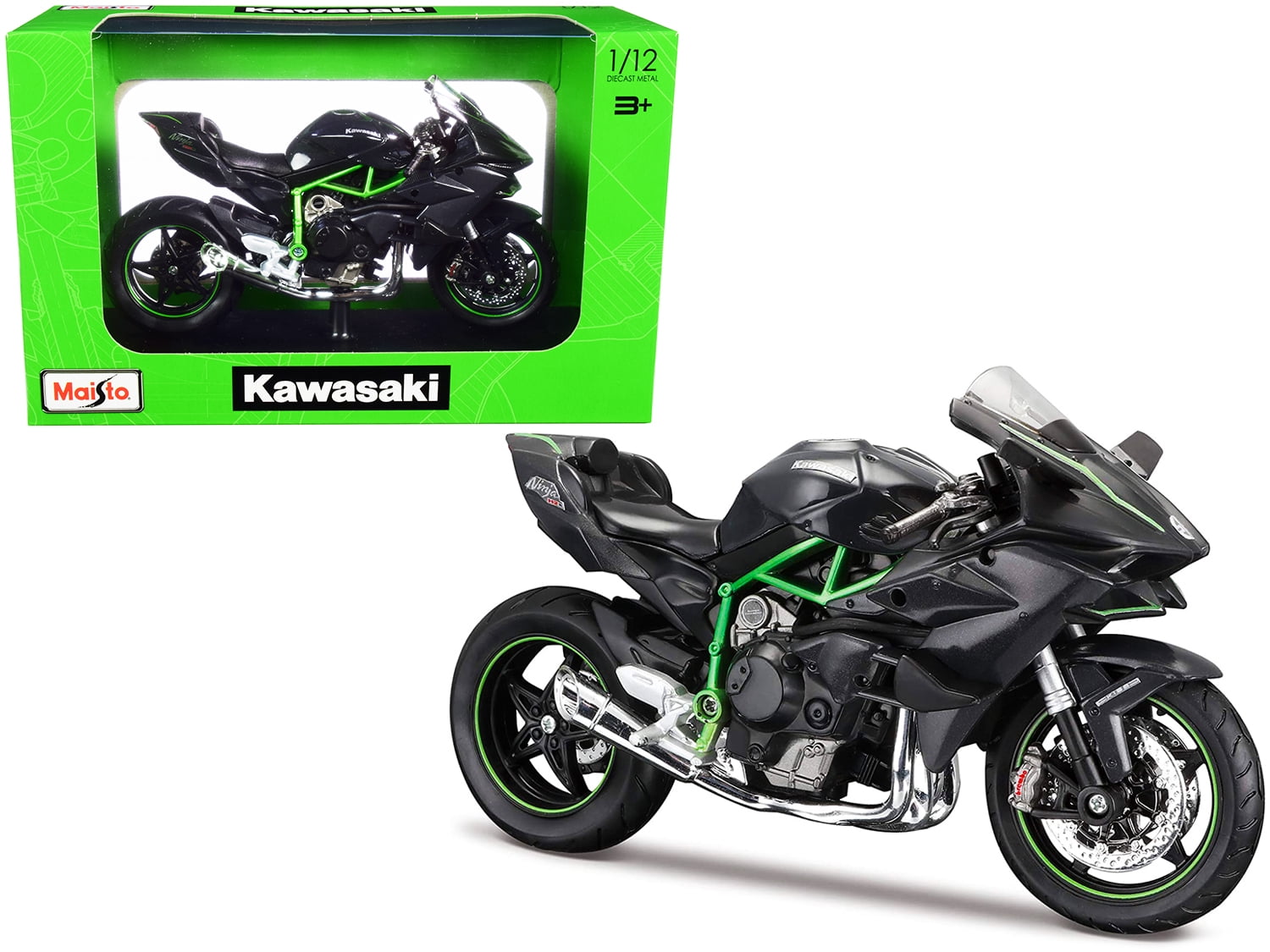 Maisto 1:18 Kawasaki Ninja H2R Motorcycle Bike Diecast Model W/ Display Base New 