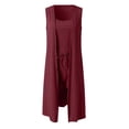 thumbnail image 4 of 2025 Conjunto de 3 piezas para mujer: abrigo sin mangas acanalado, chaleco y pantalones cortos, color liso, ropa informal/de fiesta, tallas S-XXL, 4 of 5