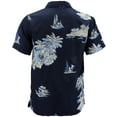 thumbnail image 2 of Men's Hawaiian Tropical Luau Aloha Beach Party Button Up Casual Dress Shirt (Black Lavender, 2XL), 2 of 4