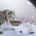 thumbnail image 3 of Flower of hope Non-Slip Elevated Double Bowl with Detachable Stand for Pets, Clear, 3 of 6