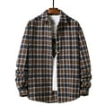 thumbnail image 2 of Men's Flannel Plaid Shirts Long Sleeve Button Up Work Shirts Casual Jacket Collared Shirt Lightweight Outerwear, 2 of 5