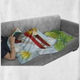 thumbnail image 6 of Cartoon Airplane Soft Flannel Fleece Blanket, Sunny Day with a Rainbow in Green Country with a Child Boy Riding a Plane, Cozy Plush for Indoor and Outdoor Use, 50" x 70", Multicolor, by Ambesonne, 6 of 6