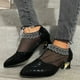 thumbnail image 1 of Zapatos casuales cómodos de empalme de punta estrecha para mujer Zapatos cómodos de tacón alto ahuecados solos Wmkox8yii shkj523, 1 of 9