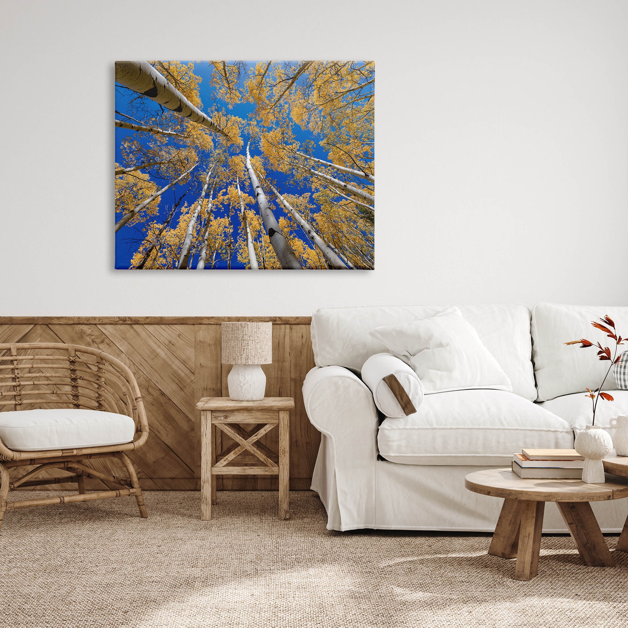 Looming Woodland Foliage Trees Landscape Photograph Gallery Wrapped Canvas Print Wall Art