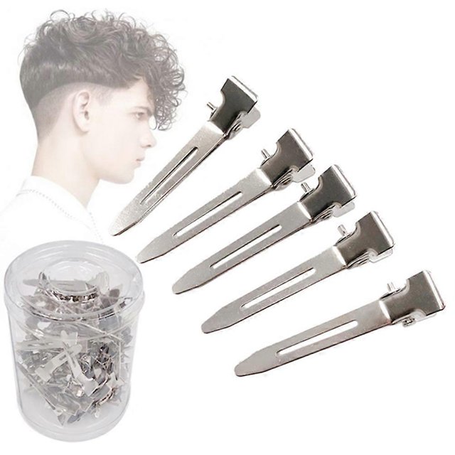 Stainless Steel Hair Clips for Salon & Home Use Small Multifunctional Hairdressing Clamps, Portable Dyeing Accessories, 100pcs Silver Clips