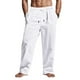 thumbnail image 1 of Pantalones largos de lino para hombre, de color liso, para primavera y verano, estilo fino, de imitación de lino, informales, rectos, con cordón ajustable, de color liso, 1 of 9