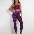 thumbnail image 2 of Tie Dye Workout Sets for Women 2 Piece Seamless Sports Bra Crop Tank High Waist Biker Shorts/Long Leggings Yoga Outfits, 2 of 4