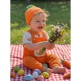 thumbnail image 5 of Cenuakty Easter Baby Boy 3 Piece Outfits Adorable Rabbit Print Short Sleeve Round Neck Jumpsuit and Overalls Hat Set, 5 of 8