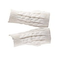 thumbnail image 2 of Linyer 1 Pair Adult Fingerless Mittens Fashionable Women Men Half-finger Knit Covers Clothes Accessory for Decoration Keeping-warm Wear White, 2 of 5