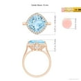 thumbnail image 4 of ANGARA Natural Claw-Set Cushion 3.5 ct Aquamarine Engagement Ring with Halo in 14K Rose Gold for Women (Size-10mm) | March Birthstone, Anniversary, Jewelry Gift for Women | Natural Aquamarine Ring, 4 of 9