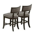 thumbnail image 4 of CoSoTower Kitchen Dining Room Chairs Solid Wood & Veneer 2Pcs High Chair Set Cushion Curved Seat Back Rustic Espresso Counter Height Chairs, 4 of 9