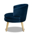 thumbnail image 4 of Baxton Studio Baptiste Glam and Luxe Navy Blue Velvet Fabric Upholstered and Gold Finished Wood Accent Chair, 4 of 8