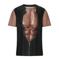 thumbnail image 4 of Penkiiy Funny 3D Muscle Printed Men's Short Sleeve T-Shirt 3D Print Muscle T-Shirt Summer Tees 4XL Coffee, 4 of 7