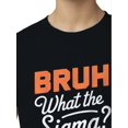 thumbnail image 3 of Humorous "Bruh, What the Sigma?" Quote T-Shirt for Boys - Casual Crew Neck Short Sleeve Tee, Ideal Summer Gift for Youngsters, Cute Shirts, 3 of 5