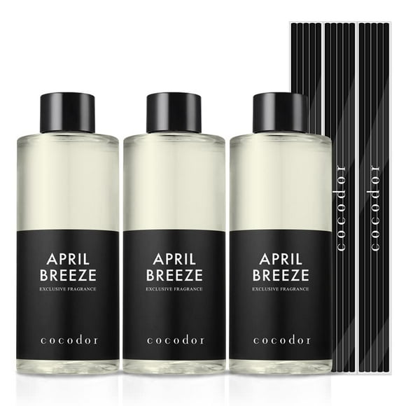 COCODOR Reed Diffuser Oil Refill/April Breeze/6.7oz(200ml)/3 Pack/Aroma Therapy, Home Fragrance, Scented Oils, Oils for Reed Diffuser, Office D cor, Decoration