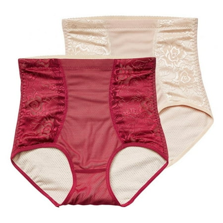

Women s Seamless High-Rise Shaping Lace Embroidery Waist Trainer Hip Lifting Control Underpants Soft Breathable Brief XL-5XL(2-Packs)
