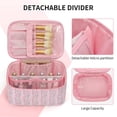 thumbnail image 4 of Bolsa de maquillaje OCHEAL, organizador de viajes y cosméticos, diseño floral rosa, 4 of 9